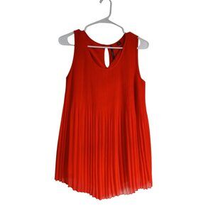 Skyes the Limit Pleated Cherry Red Tank Top
